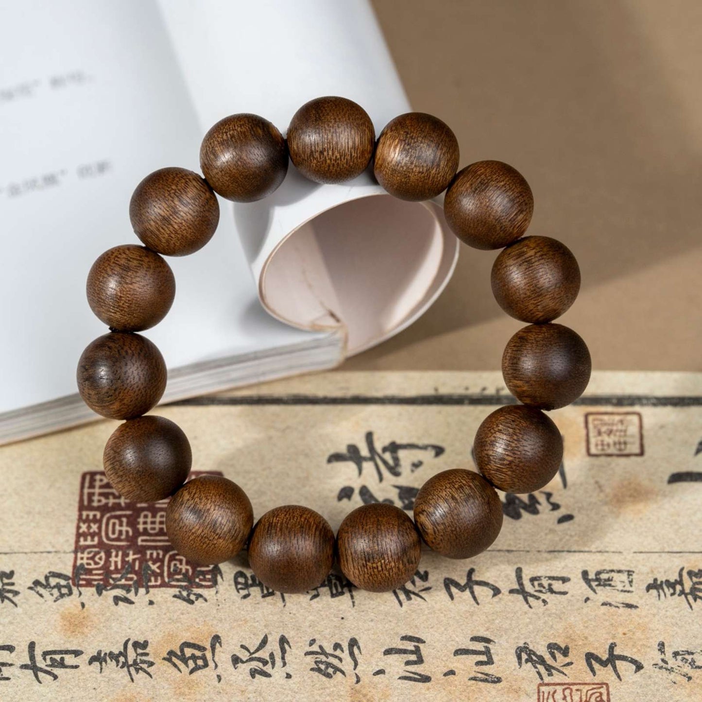 16mm Chinese Natural Eaglewood Handmade Exquisite Bracelets 31247