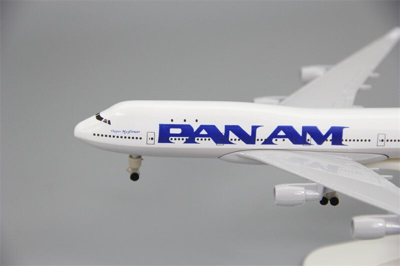 20CM PAN AM BOEING 747-400 Passenger Airplane Diecast Aircraft Plane Model