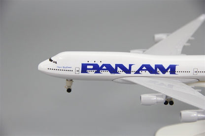 20CM PAN AM BOEING 747-400 Passenger Airplane Diecast Aircraft Plane Model