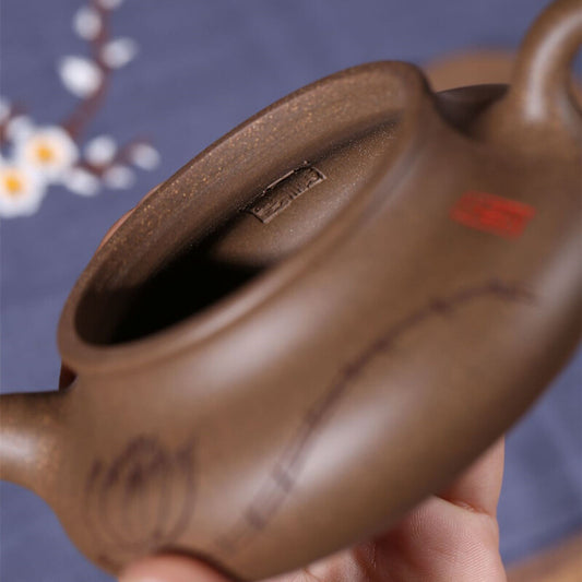 250ML Yixing Zisha Clay Pottery Pot Lotus Flower Tea Pot 9 Infuser Holes