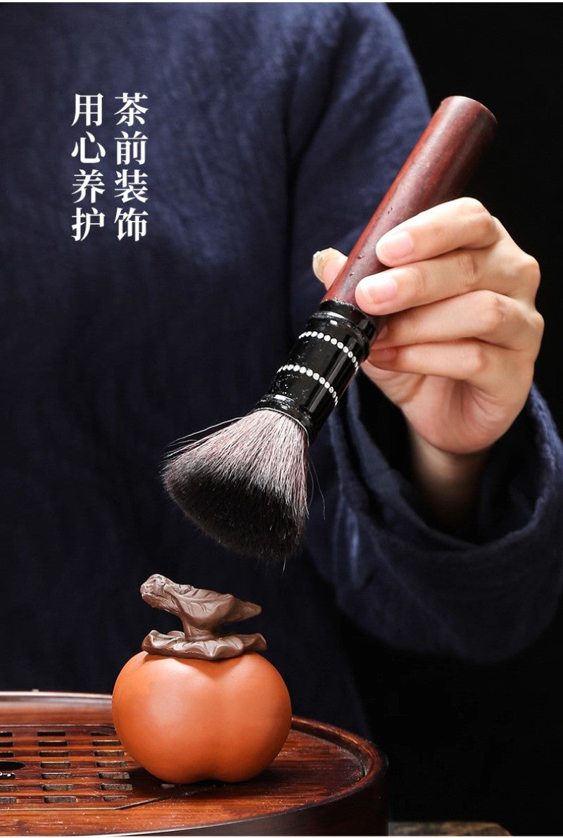 1Pc Purple Clay Persimmon Ruyi Color Changing Handicraft Tea Pet Ornament