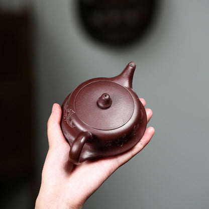 sold at a loss handmade tea pot marked ball shaped infuser holes yixing zisha