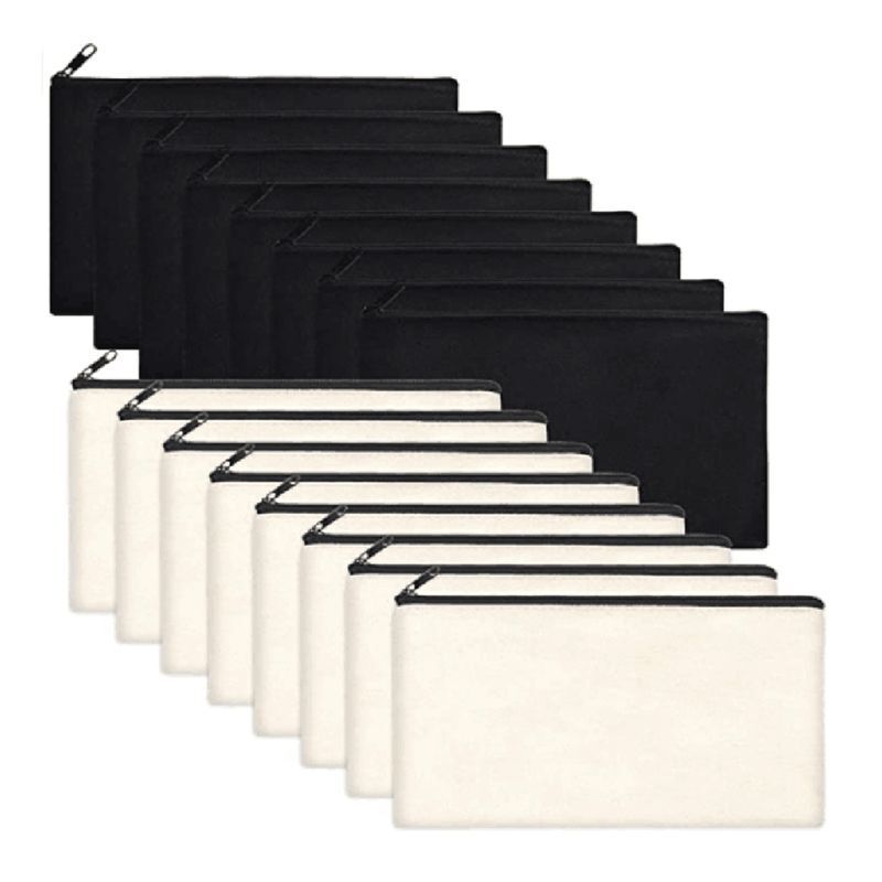 16Pcs Cosmetics Bag Zipper Canvas Makeup Pouches Toiletry Bag Traveling 21*13 CM