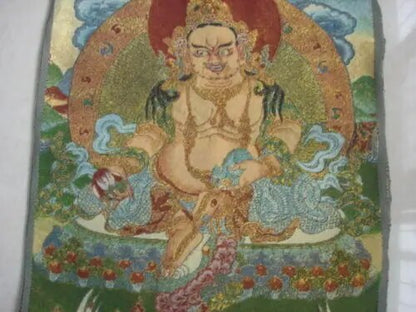 Beautiful Tibetan Silk Inwrought Buddha Thangka Decor Collect