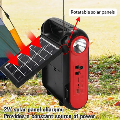 Kit Solar LED Emergency Lamp with Power Bank Rechargeable 5 in 1 Multipurpose