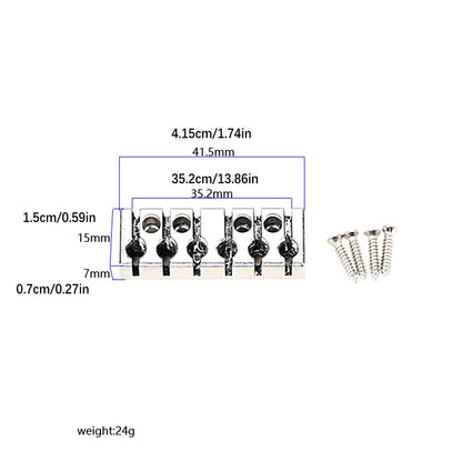 6 String Zinc Alloy Classical Guitar Locking Nuts for Headless Electric Guitar