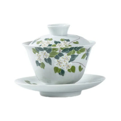 Japanese Grass Grey Ceramic Cover Bowl Tai Li Bowl Tea Has A Cover Bowl 175ml