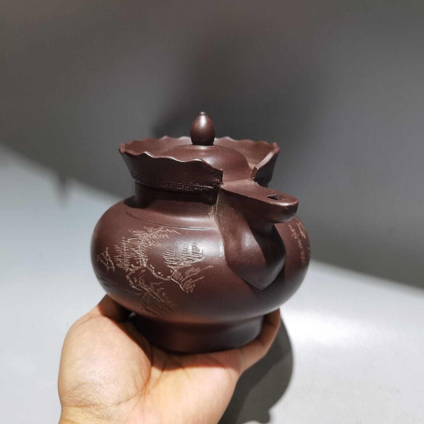 collect vintage chinese yixing purple clay teapot zisha Figure story teaware art