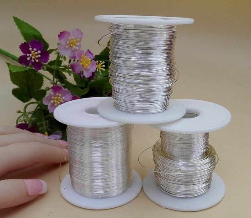 New 1 Yard 99.99% Real Pure Silver Thread Beading DIY Craft Jewelry Making Wire