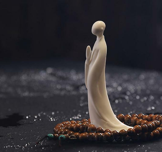 Chinese White Porcelain Ceramics Buddhism Buddha Figure Figure Figurine Statues