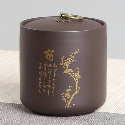 Purple Clay Tea Tin Sealed Pot Tea Container Yixing Zisha Teaware Accessories