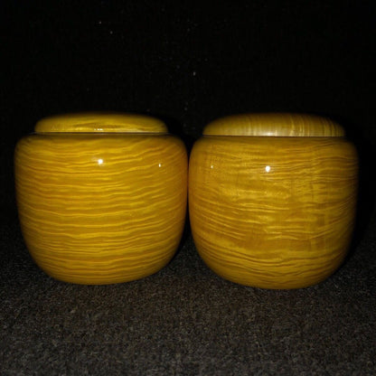 Large Leaf Nanmu Wood Jar 11×12cm Solid Wood Go/Tea Storage Jar Handcarved