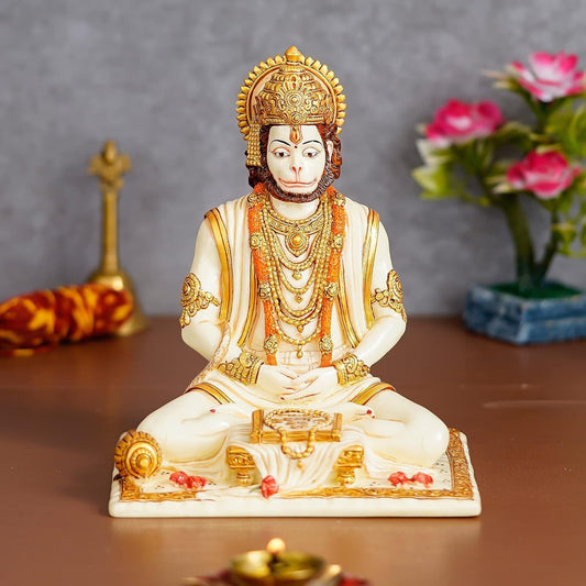 Hindu God Lord Hanuman on Sitting Position Statue Idol Figurine