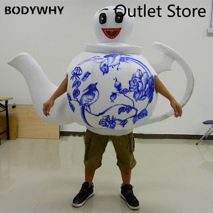 Halloween Cartoon Teapot Mascot Costumes Party Suits Outfits Cosplay Dress Xmas