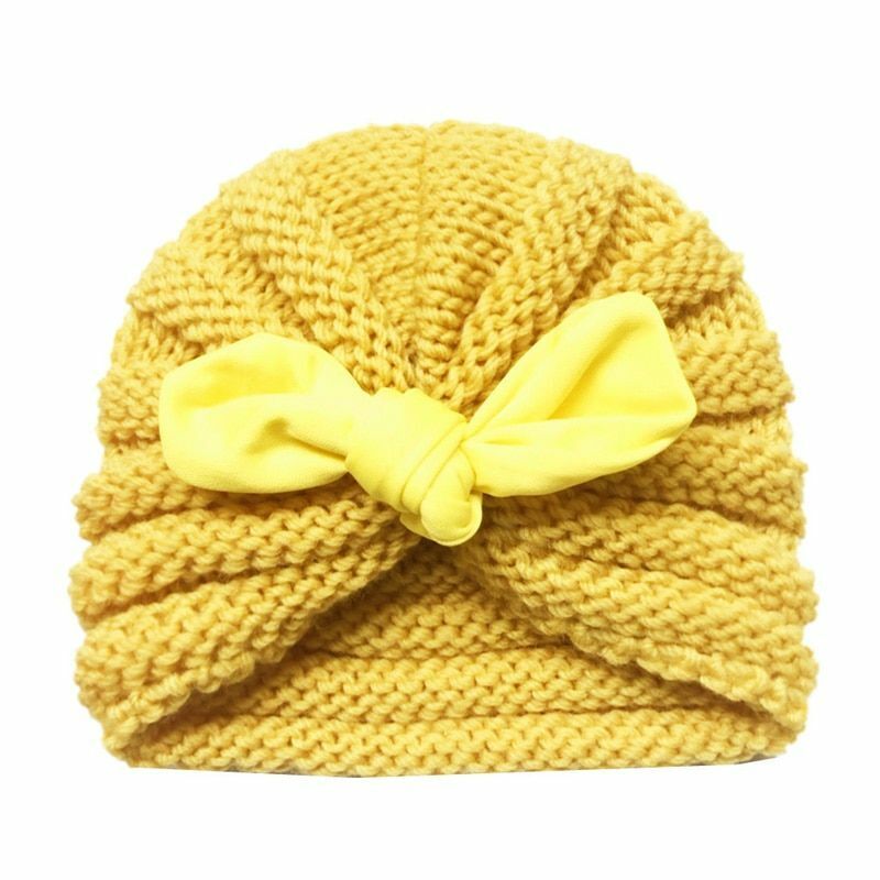 Baby Hat Knitted Winter Girls Bonnet Beanie Turban Newborn Cap Boys Accessories