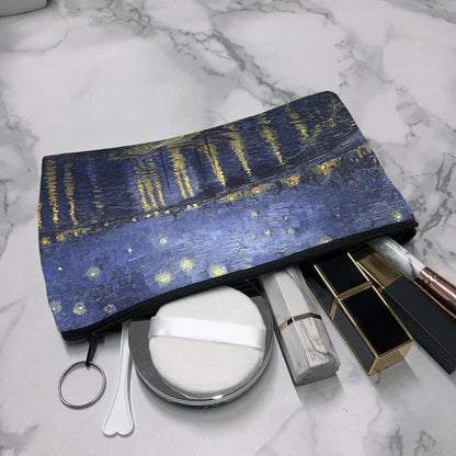 Canvas Cosmetic Bag Art Print Makeup Pouch Bags Traveling Lipstick Handbag Purse