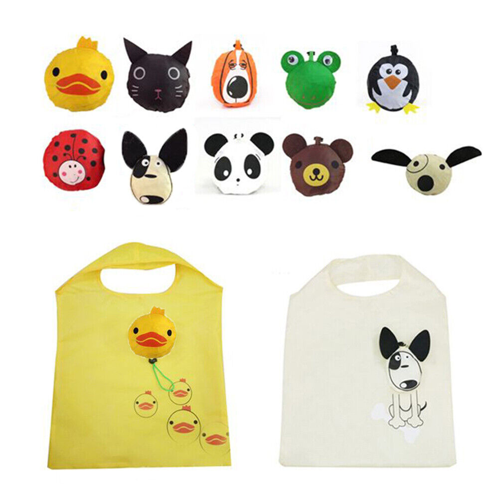 Cute Travel Foldable Handbag Grocery Tote Storage Reusable Animal Shopping Bags*