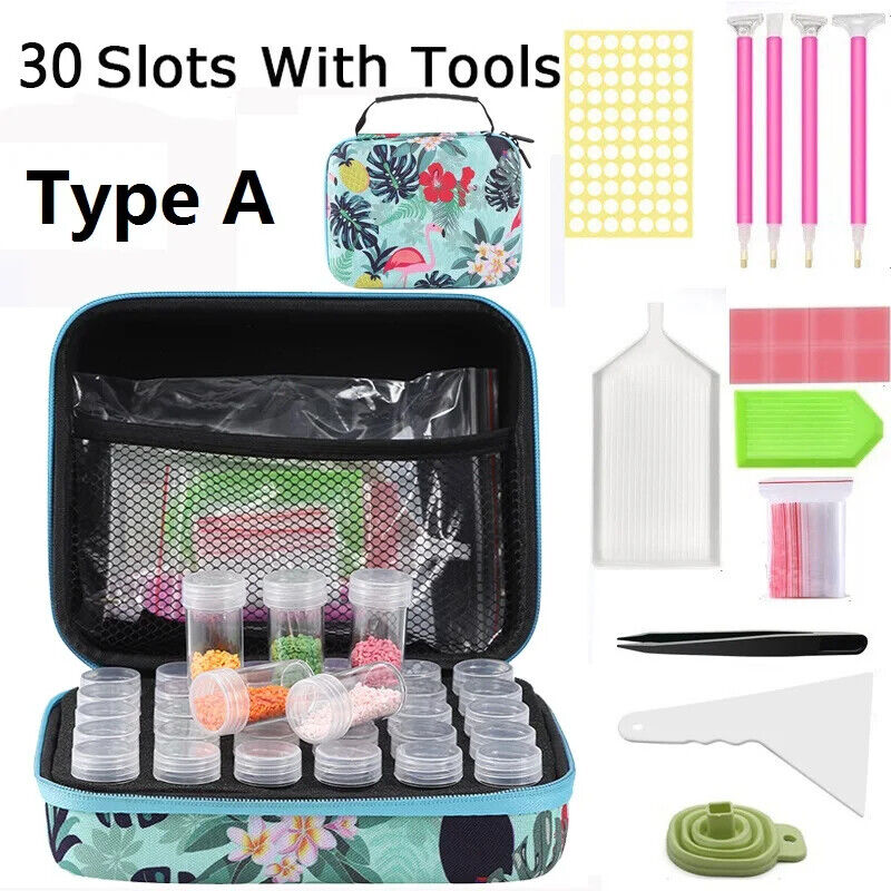 30 Bottles Diamond Painting Accessories Tools Storage Containers Bag Storage Box