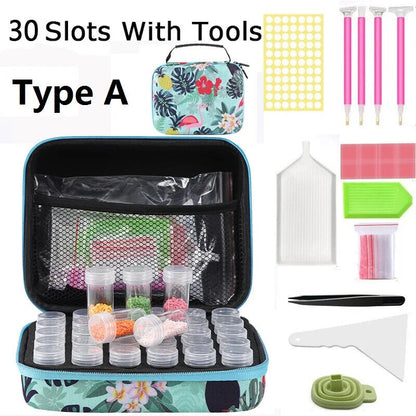 30 Bottles Diamond Painting Accessories Tools Storage Containers Bag Storage Box