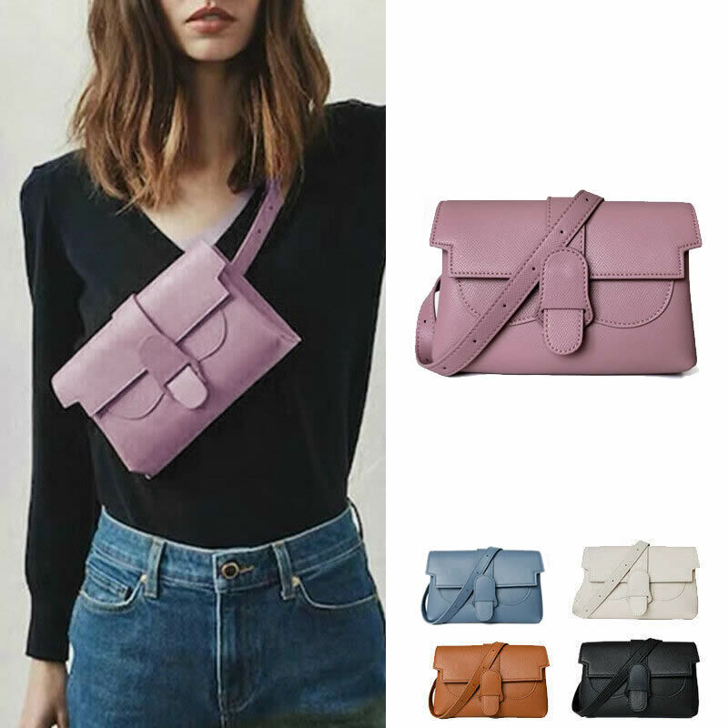 Convertible Real Leather Small Belt Bag Sling Pack Crossbody Clutch Fanny Pack