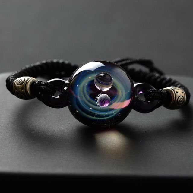 Men Women Beaded Bracelets Nebula Cosmic Handmade Galaxy Couple Jewelry Presents