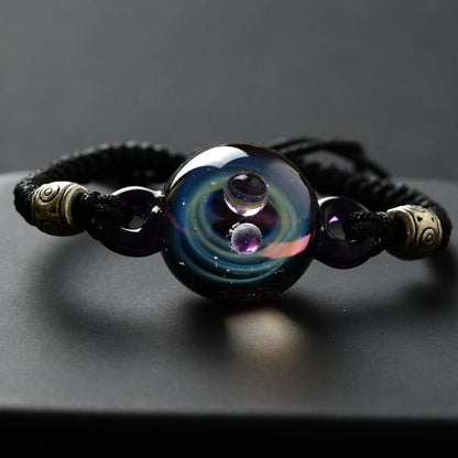 Men Women Beaded Bracelets Nebula Cosmic Handmade Galaxy Couple Jewelry Presents