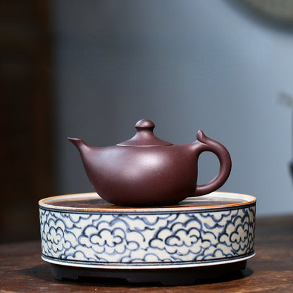 China Yixing Zisha Pottery Handmade Purple Clay 小月牙 Mesh Teapot Tea Pot