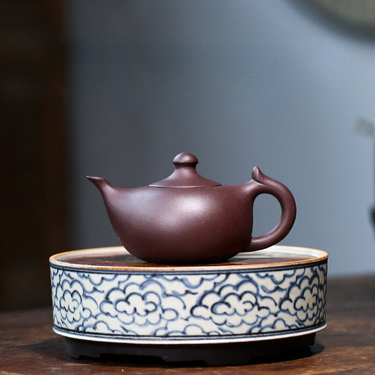 China Yixing Zisha Pottery Handmade Purple Clay 小月牙 Mesh Teapot Tea Pot