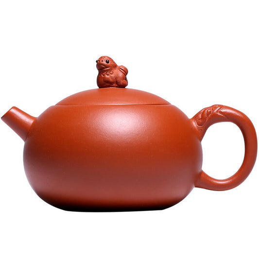 Chinese Yixing Zisha Green Zhu Clay Pottery Tea Pot Master Pot Mascot Statue
