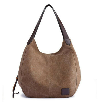 Womens Ladies Vintage Large Canvas Handbag Travel Shoulder Bag Casual Tote Purse