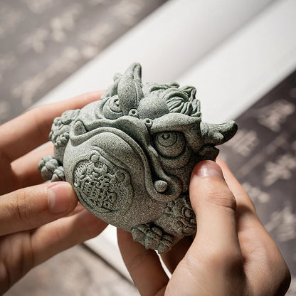 Chinese Stone Tea Pet Ornaments Toad Tea Figurine Sculpture Teaware Accessorie