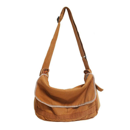 100% Cotton Teenager Canvas Big Shoulder Bag Multi-pockets Messenger 38*26*12 CM