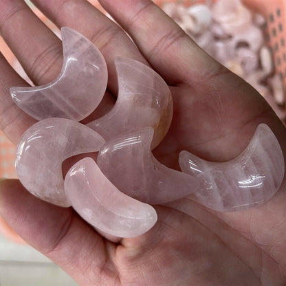 20pcs Natural Quartz Stone Gemstone Crescent Moon Shape DIY Jewelry Making 30mm