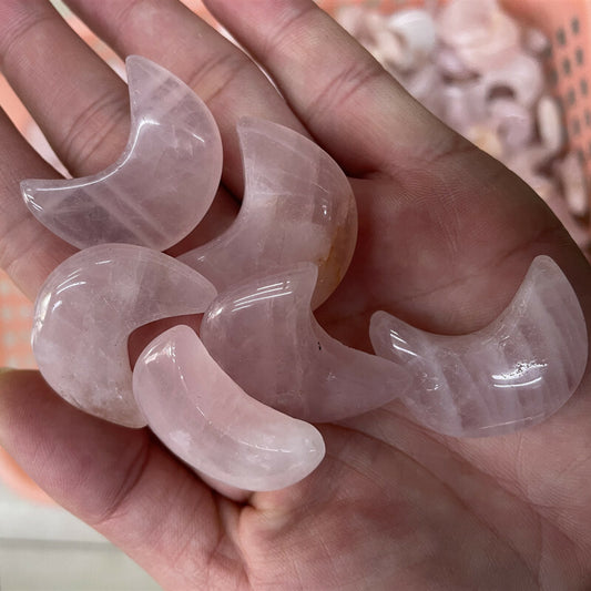 20pcs Natural Quartz Stone Gemstone Crescent Moon Shape DIY Jewelry Making 30mm
