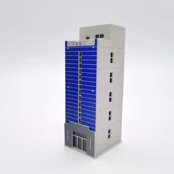 1:150 N Scale Building Railway Scenery Layout Modern City Office Blue Model