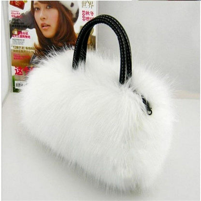 Pretty Cute Faux Rabbit Fur Handbag Shoulder Messenger Bag Fashion Long FurGrass