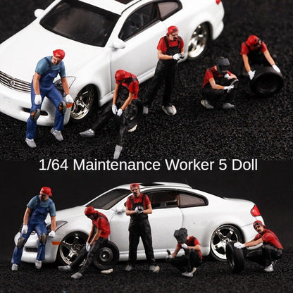 1/72 Maintenance Worker Team Model Figure Painted for Mini Scene