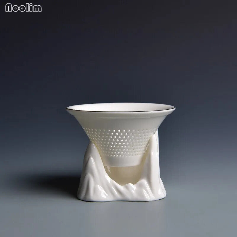 Mountain Peak Jade Porcelain Tea Filter Strainer Creative Teahouse Ceramic