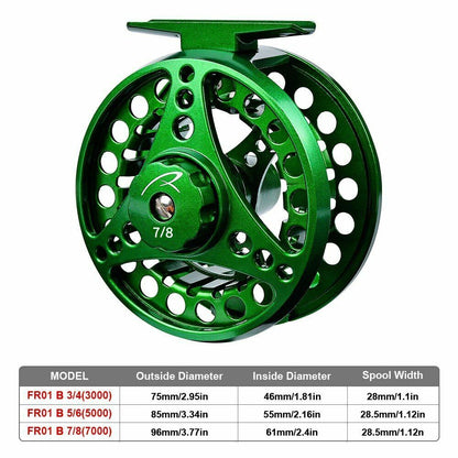 Fly Fishing Wheel 3/4-5/6-7/8 WT Reel Aluminum CNC Machine Cut Large Die Casting