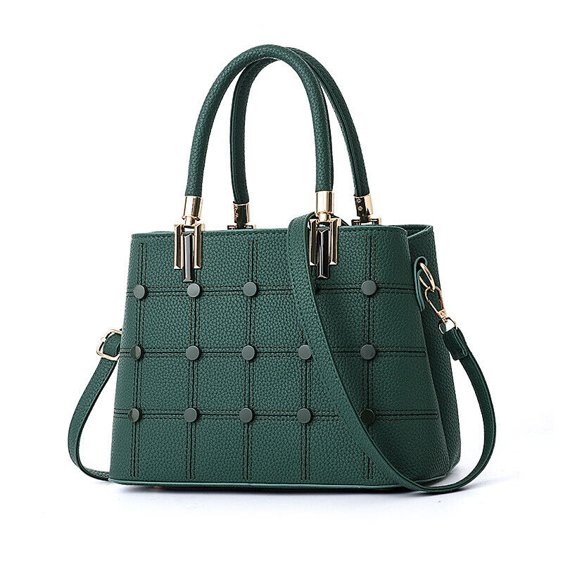Fashion Women Lady PU Leather Handbag Rivet Purse Shoulder Satchel Messenger Bag