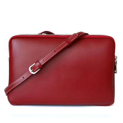 Rectangle Real Leather Shoulder bag PurseHandbag Briefcase Envelope Messenger
