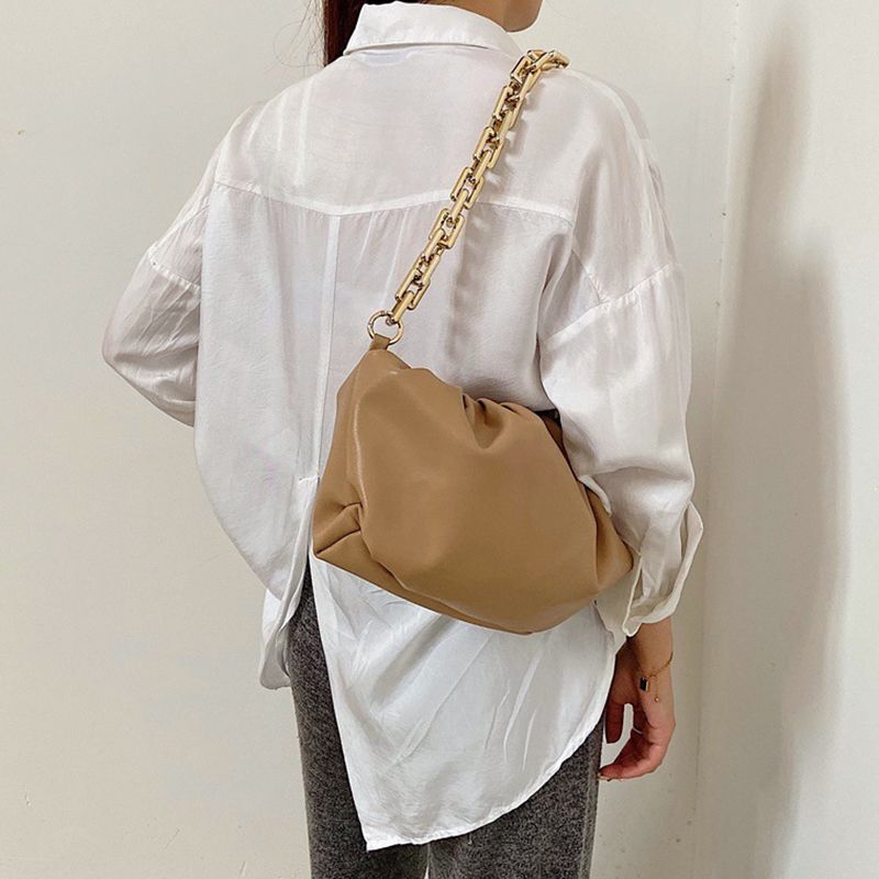 Acrylic Chain Handbag Large-Capacity Soft Zipper Shoulder Bag Underarm Handbag