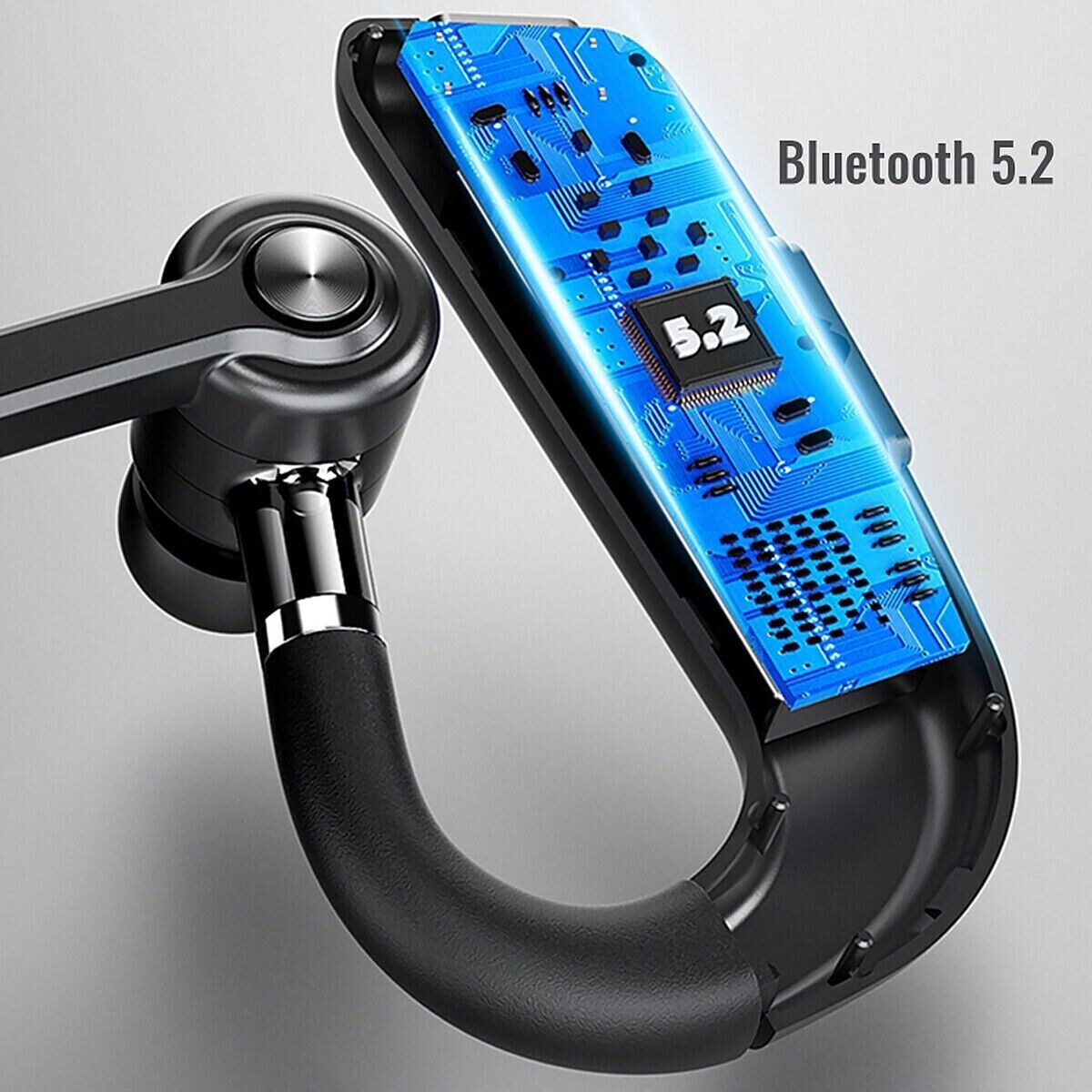 Trucker Wireless Bluetooth 5.2 Earpiece Headset Mic Earbud Noise Cancelling