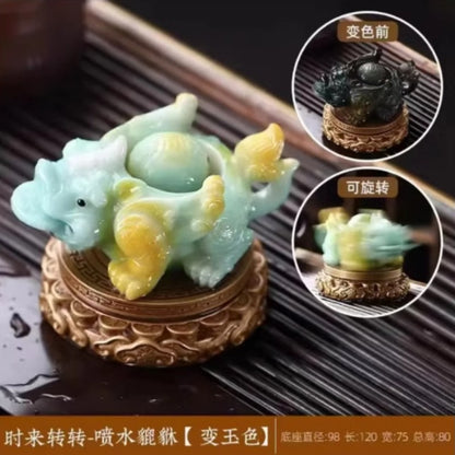 1pc Color Changing Tea Pet Rotating Pixiu Household Ornament Tea Pet