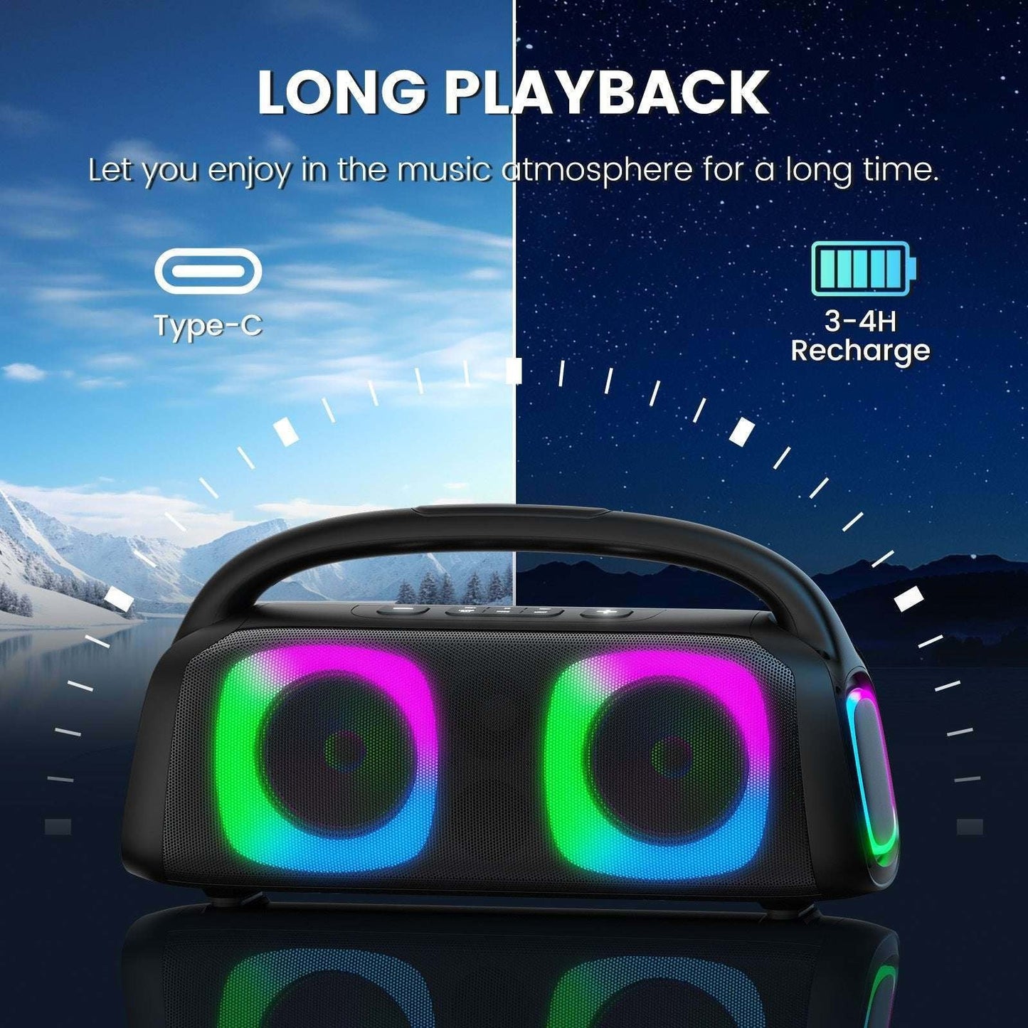 RGB Bluetooth Party Speaker 60W - JYX D19