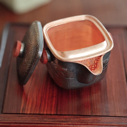 Handmade Copper Teapot 200ml Portable Gongfu Tea Pot Vintage Tea Server