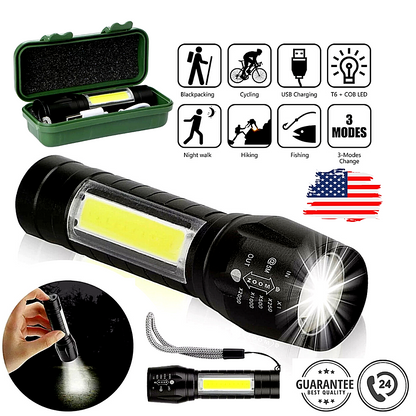 Linterna LED RecargableTactica Militar de Alta Potencia Con Lampara Incluye BOX
