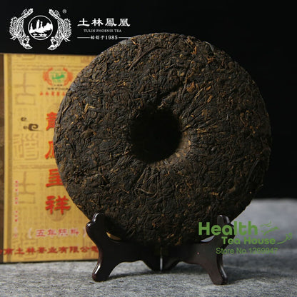 Material Ripe Pu Erh Tea 357g/12.59oz TuLin "Long Feng Cheng Xiang"