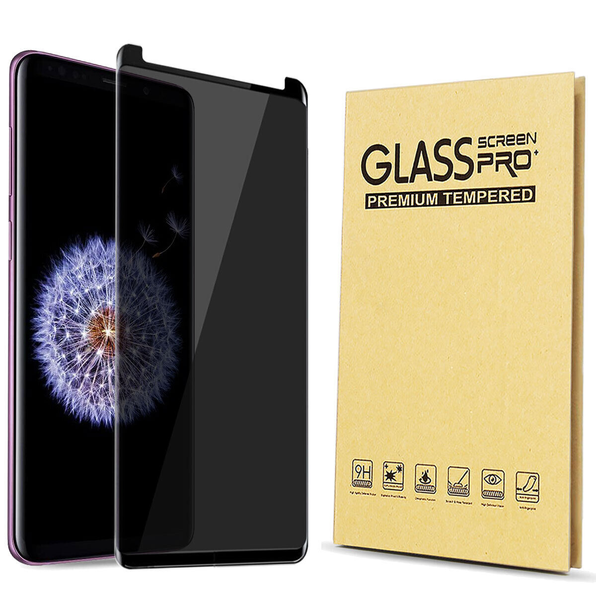 For Samsung Galaxy S9 Plus / S9 Thin Fit Privacy Tempered Glass Screen Protector