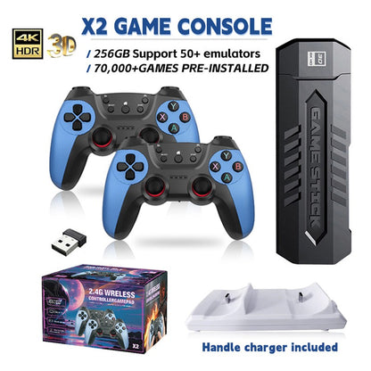 64GB-256GB Retro Games Video Game Console TV Stick 4K HDMI Wireless Controller